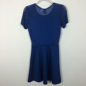 Blue Sheer Top Fit n Flare Dress